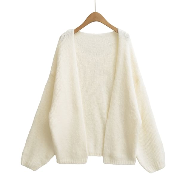 Plain Open Front Cardigan