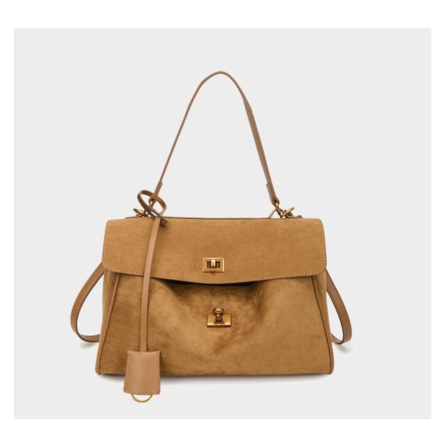 Flap Faux Suede Crossbody Shoulder Bag