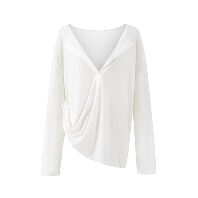Classic Long-Sleeve V-Neck Tee