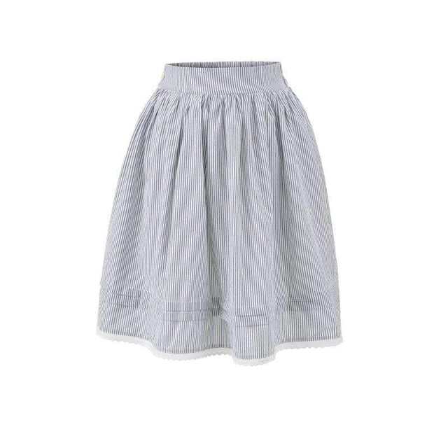 Pinstriped Mini A-Line Skirt High Waist