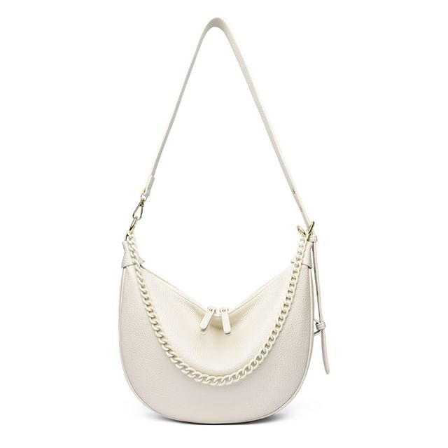 Genuine Leather Hobo Crossbody Bag