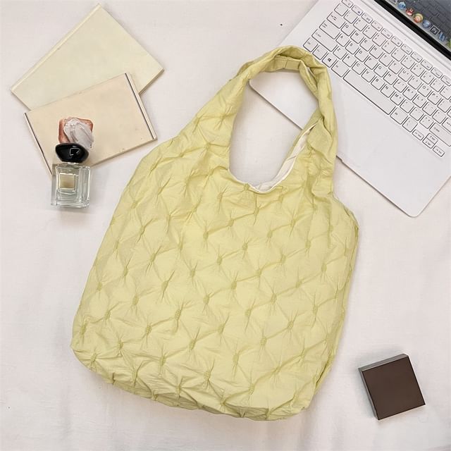 Plain Ruched Shopper Bag