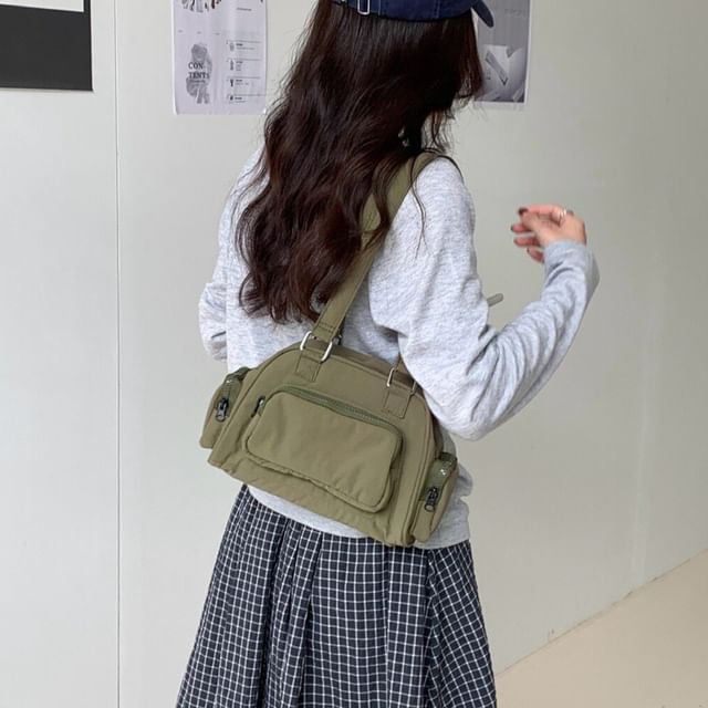 Plain Nylon Shoulder Bag