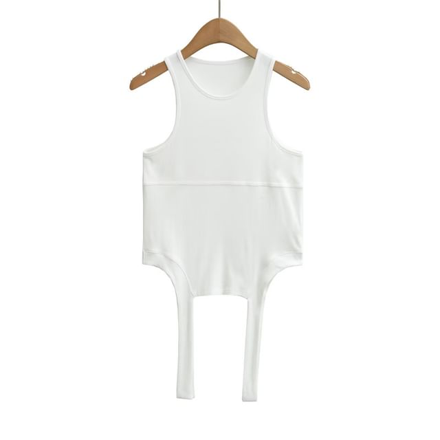 Slim Fit Crew Neck Crop Tank Top