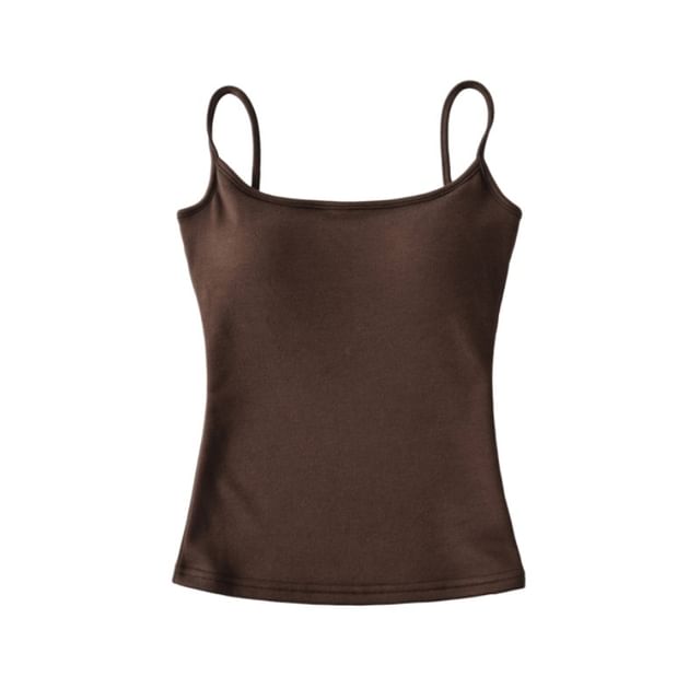 Padded Scoop Neck Crop Camisole Top