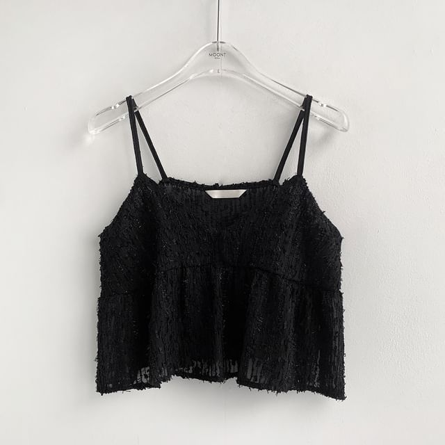 V-Neck Lace Crop Camisole Top