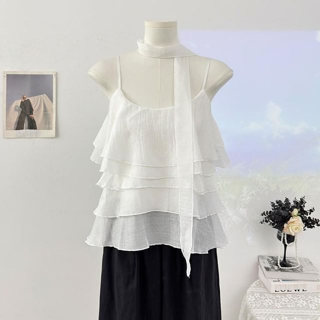 Scoop Neck Ruffled Camisole Top