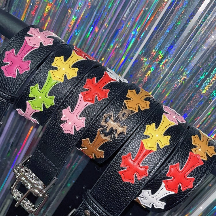 Black Cross Punk Waist Belt