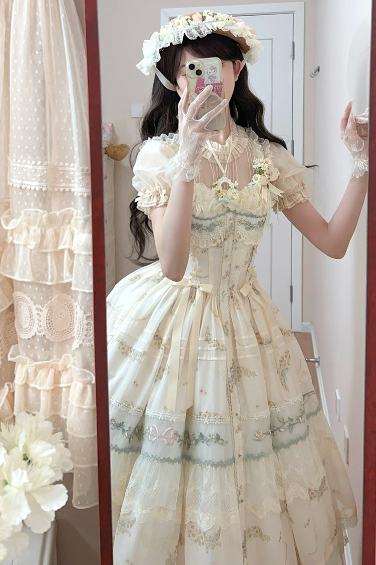 Princess Lolita JSK Dress with Lace and Embroidery