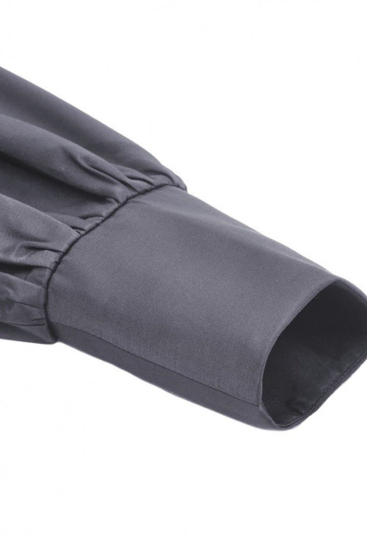 Gothic Dress with Lantern Sleeves and Necktie