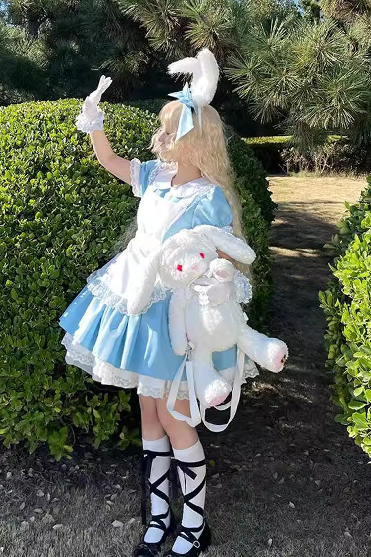 Gothic Maid Lapel Collar Ruffled Lace Plus Size Lolita Dress - 2 Colors and 2 Versions