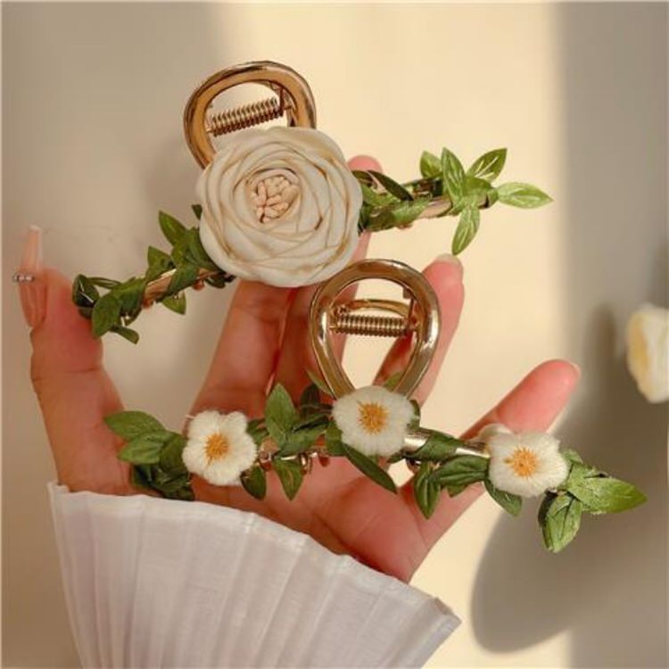 Flowers Leaves Hair Claw