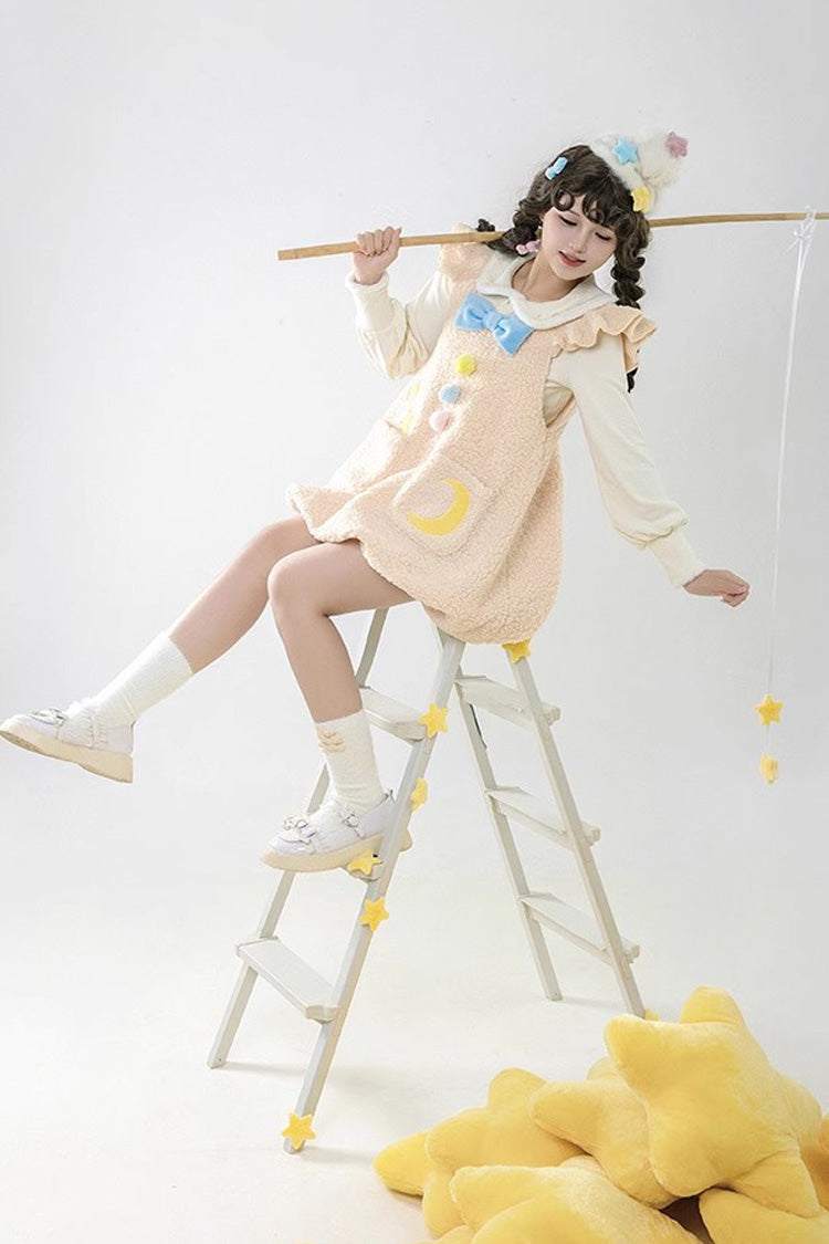 Stars and Moon Print JSK Dress with Bowknot - Sweet