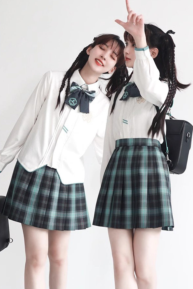 Plaid Print Japanese School Pleated Skirt - Sweet Style