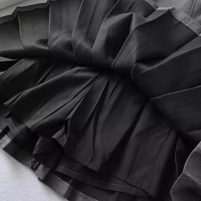 Grey Pleated Mini Dress