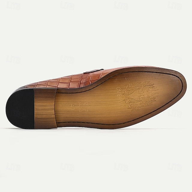 Men's Brown Detail Faux Loafers and with Suede Tassel