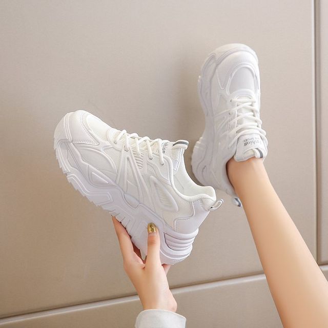 Plain Lace-Up Platform Sneakers BL17 MK Kawaii Store