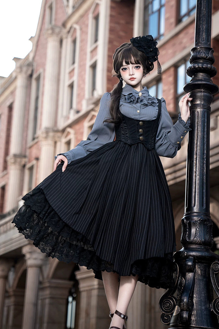 Dreamlike Realm Sleeveless Printed Ruffled Embroidered Corset Elegant Sweet Lolita JSK Dress