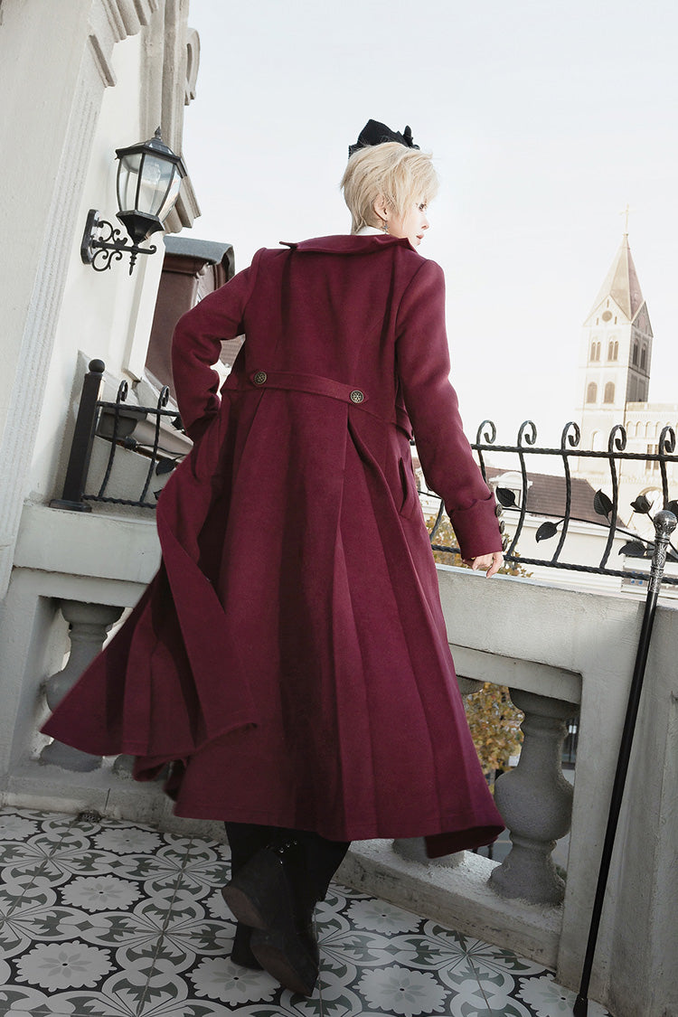 Crimson The Legend of Dracula Bat Collar Long Sleeve Prince Handsome Ouji Lolita Overcoat