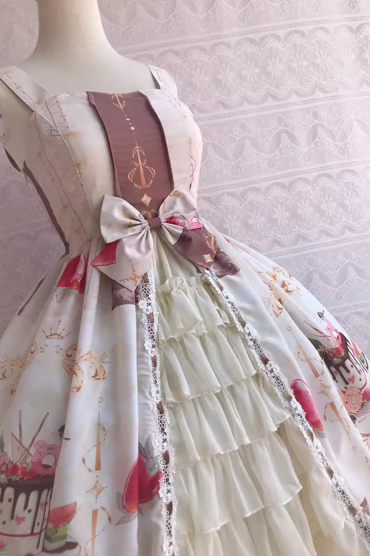 Dessert Print Ruffle Cardigan JSK Dress - Summer Cool - Three Colors
