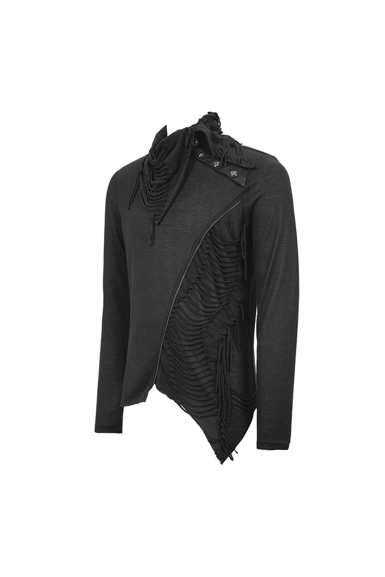 Woolen Punk T-Shirt Irregular Hem