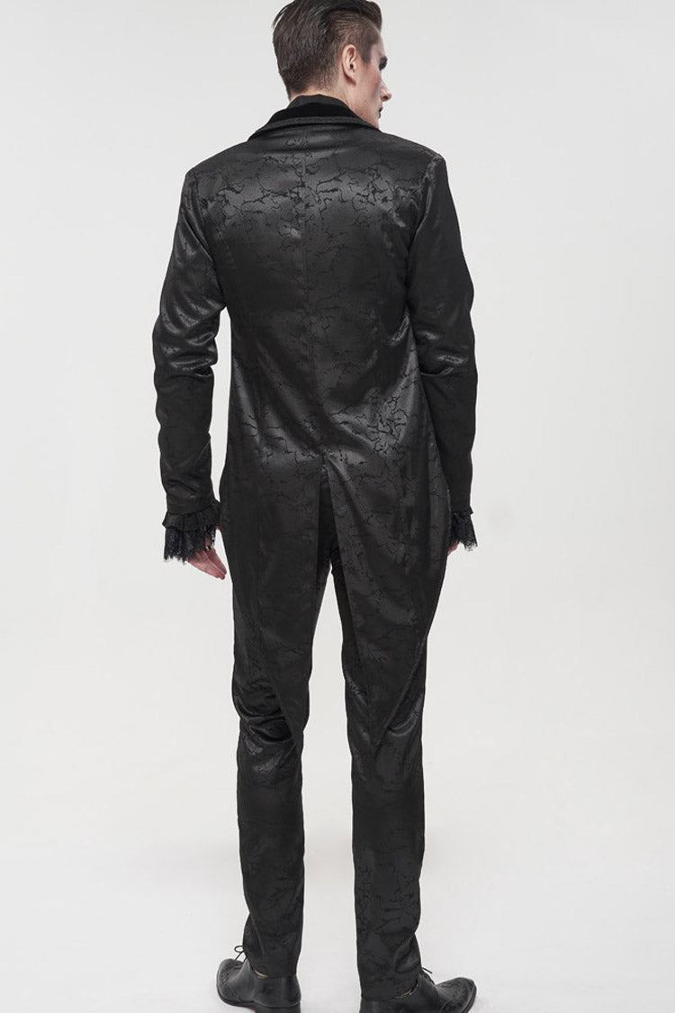 Gothic Bright Print Swallowtail Embellished Men's Coat