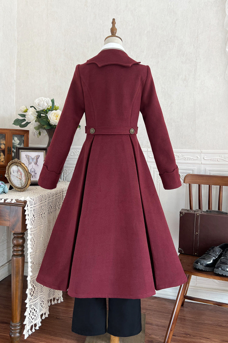 Crimson The Legend of Dracula Bat Collar Long Sleeve Prince Handsome Ouji Lolita Overcoat