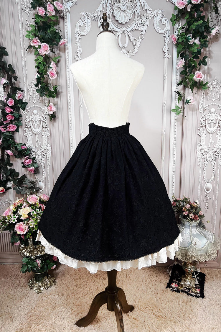 Black Heart of Rose High Waisted Ruffle Lace-Up Vintage Palace Skirt