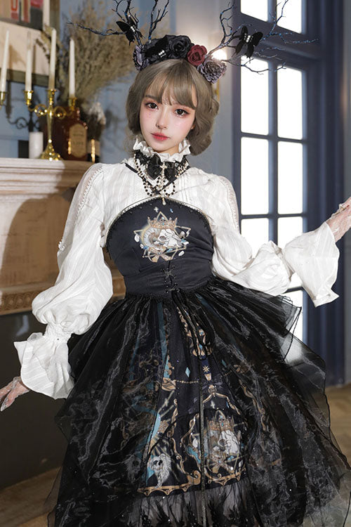 Gothic Lace Ruffle Strapless Lolita JSK Dress