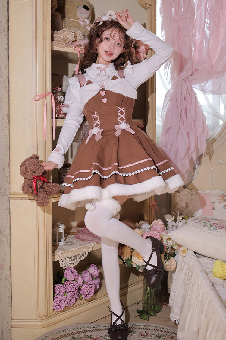 Star Meow Double Bowknot Sweet Lolita Jumper Dress