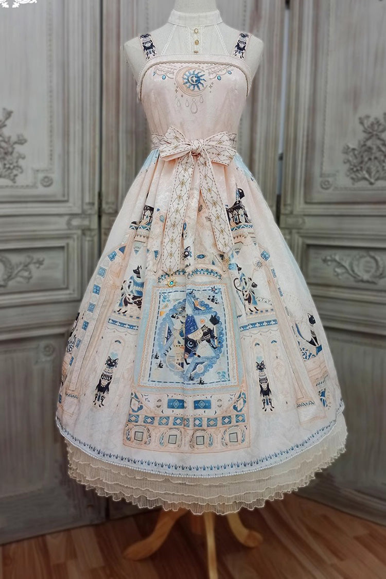 Egyptian Style Print Ruffle Gothic Lolita Dress