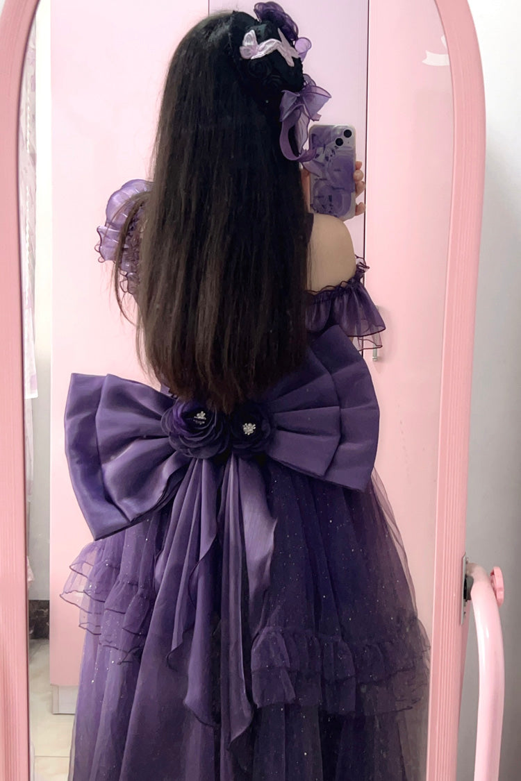 Purple Off-Shoulder Sweet Elegant Princess Lolita Dress with Bow