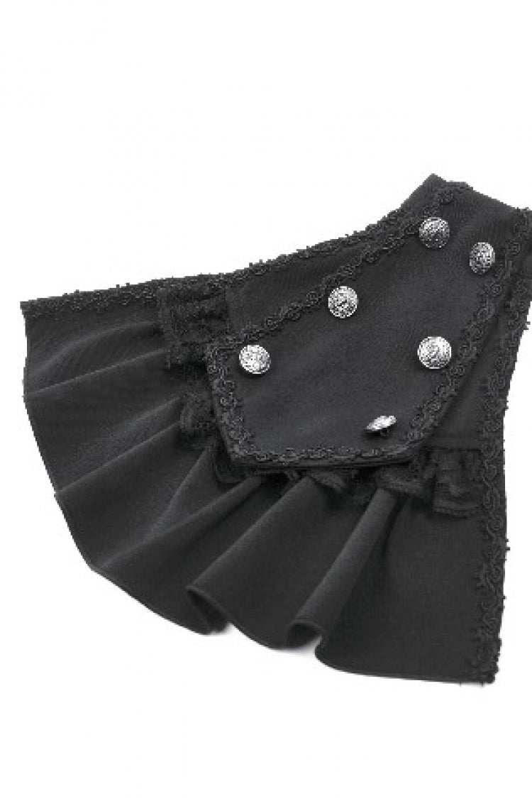 Gothic Cape for Her with Double-Breasted Floral Lace Design