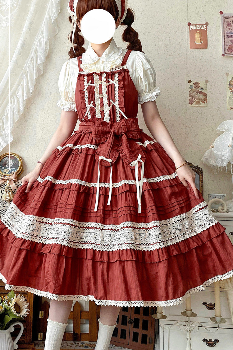 Summer Flower Tea Ruffle Bow Lace Sweet Lolita Jsk Dress 6 Colors