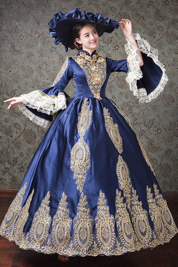 Half Flared Sleeve High-Waisted Hollow Embroidery Victorian Dress