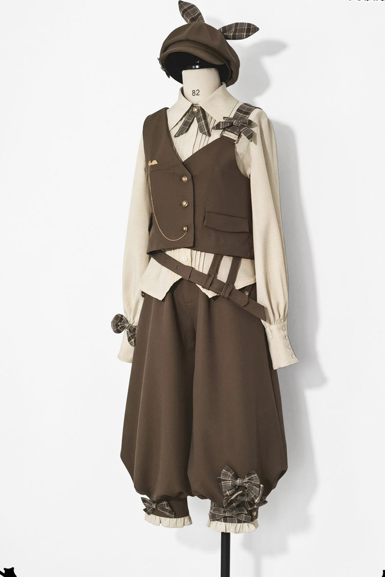 Secret Morning Post Ouji Lolita Vest in Coffee Brown