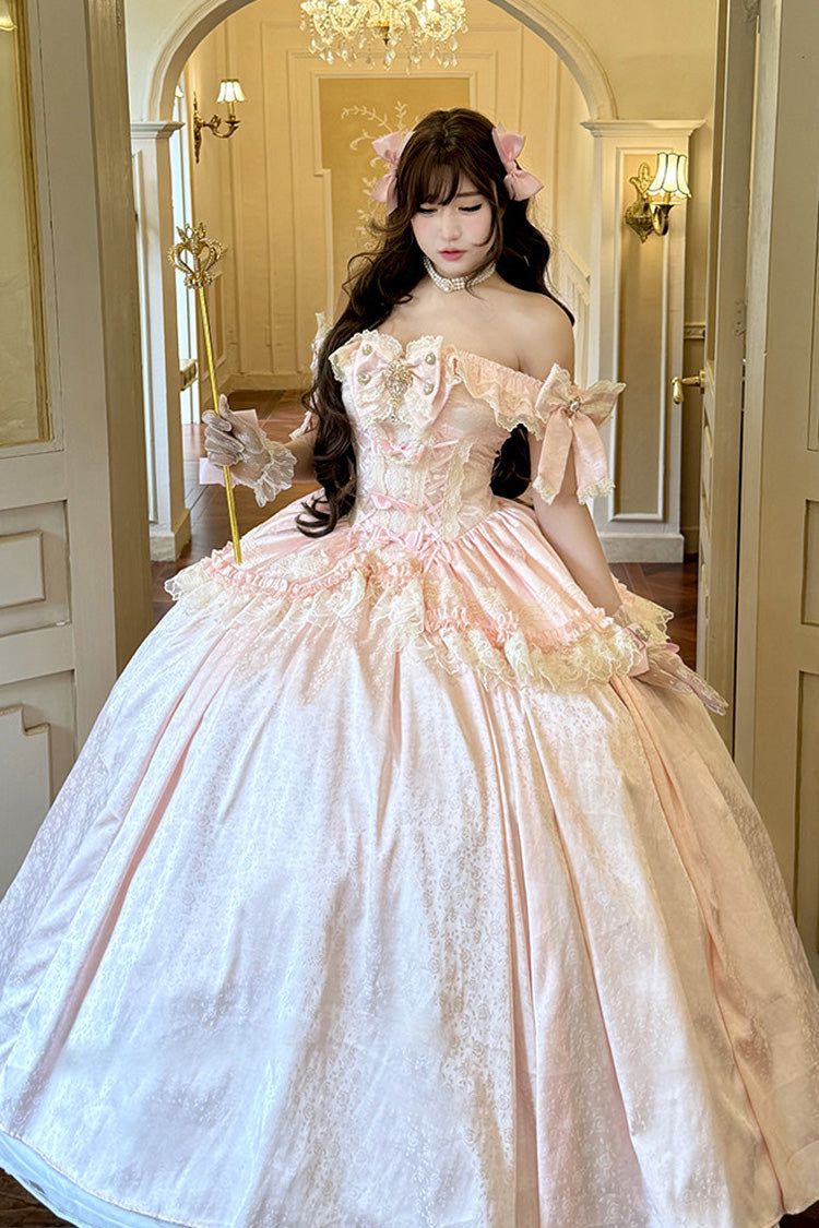 White Moonlight Lover Strapless Dress with Lace-Up & Bow