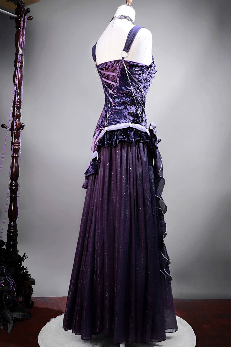 Purple Embroidery Lace Vintage Elegant Lolita JSK Dress