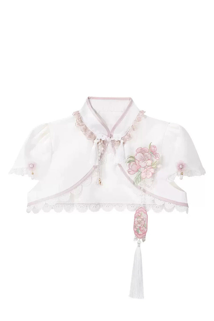 Cherry Blossom Whispers JSK Set with Tassel & Chinese Style