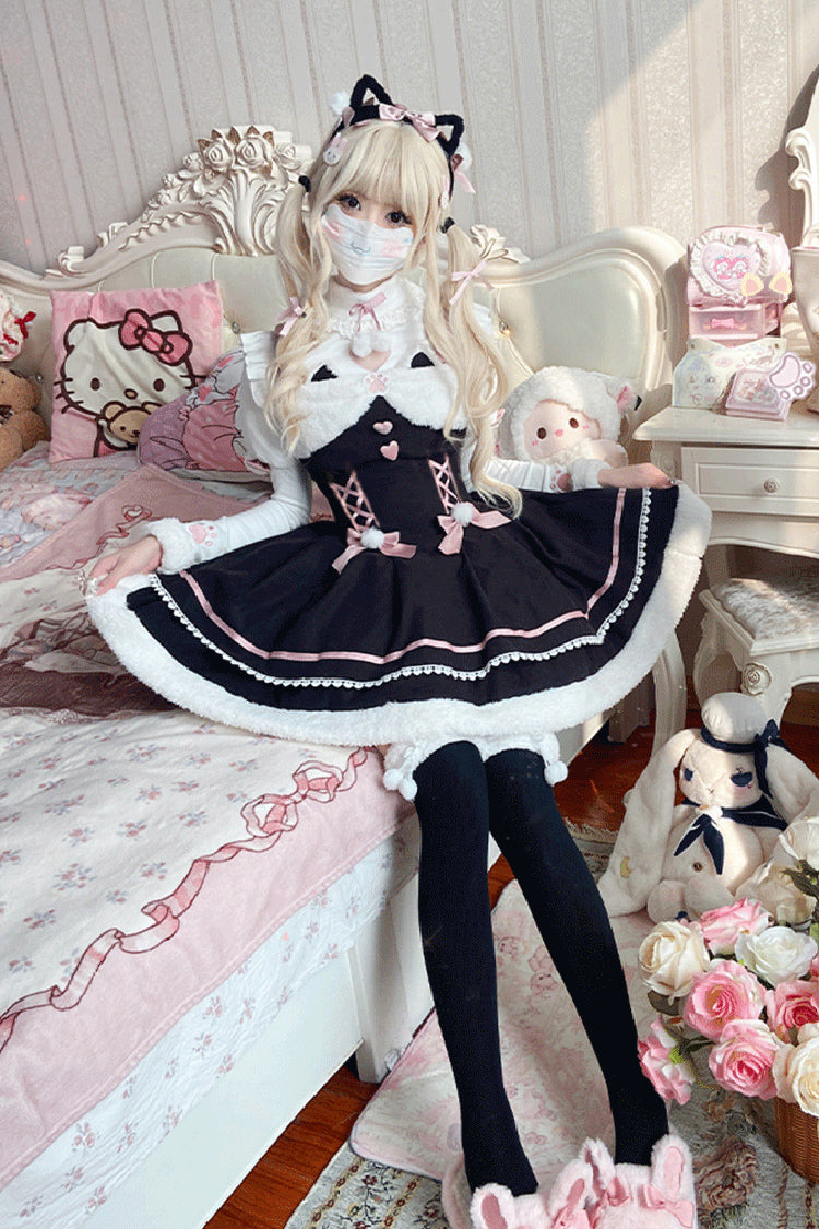 Star Meow Double Bowknot Sweet Lolita Jumper Dress