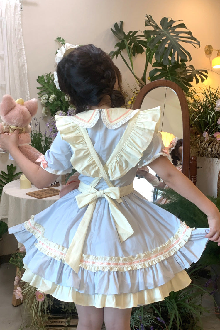 Cookies Short Sleeve Tiered Lolita Dress with Ruffles and Bow