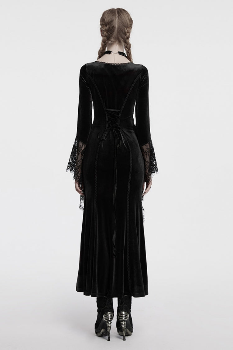 Floral Embroidered Lace Gothic Gown