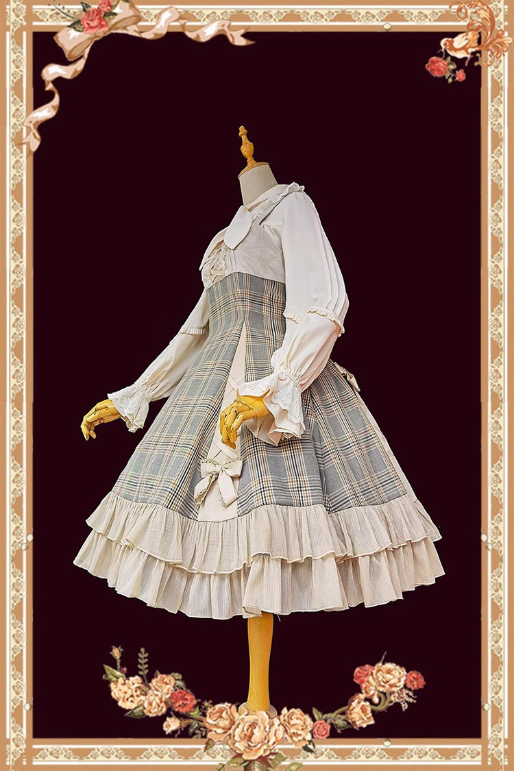 Multi-Color Classic Lolita Dress with Bowknot and Ruffled Sleeveless
