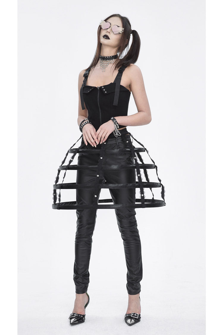 Gothic Underskirt with Lace & Cutout Details for Women