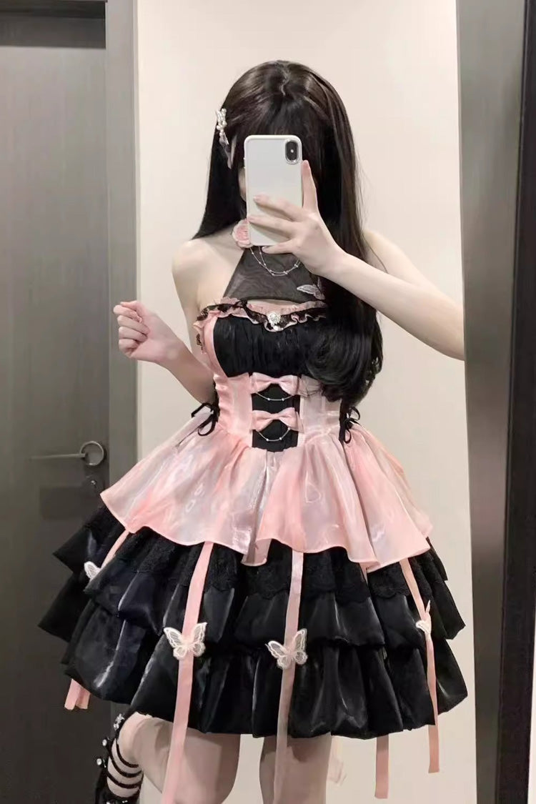 Sleeveless Sweet Elegant Princess Lolita Multi-Layer Ruffle Dress 3 Colors