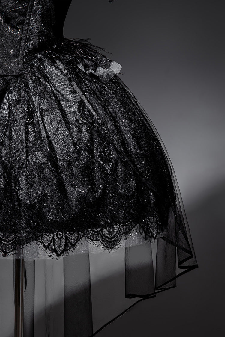 Jsk Dress with Ruffle Embroidery and Bowknot Details