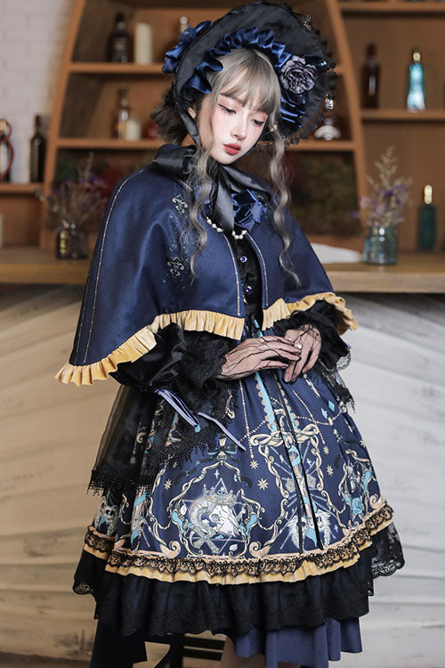 Gothic Lace Ruffle Long Sleeve Lolita OP Dress