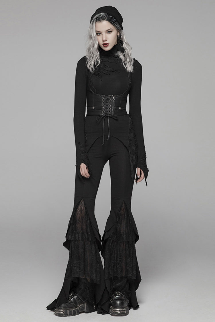 Corset with Lace-Up Back and Zipper Closure
