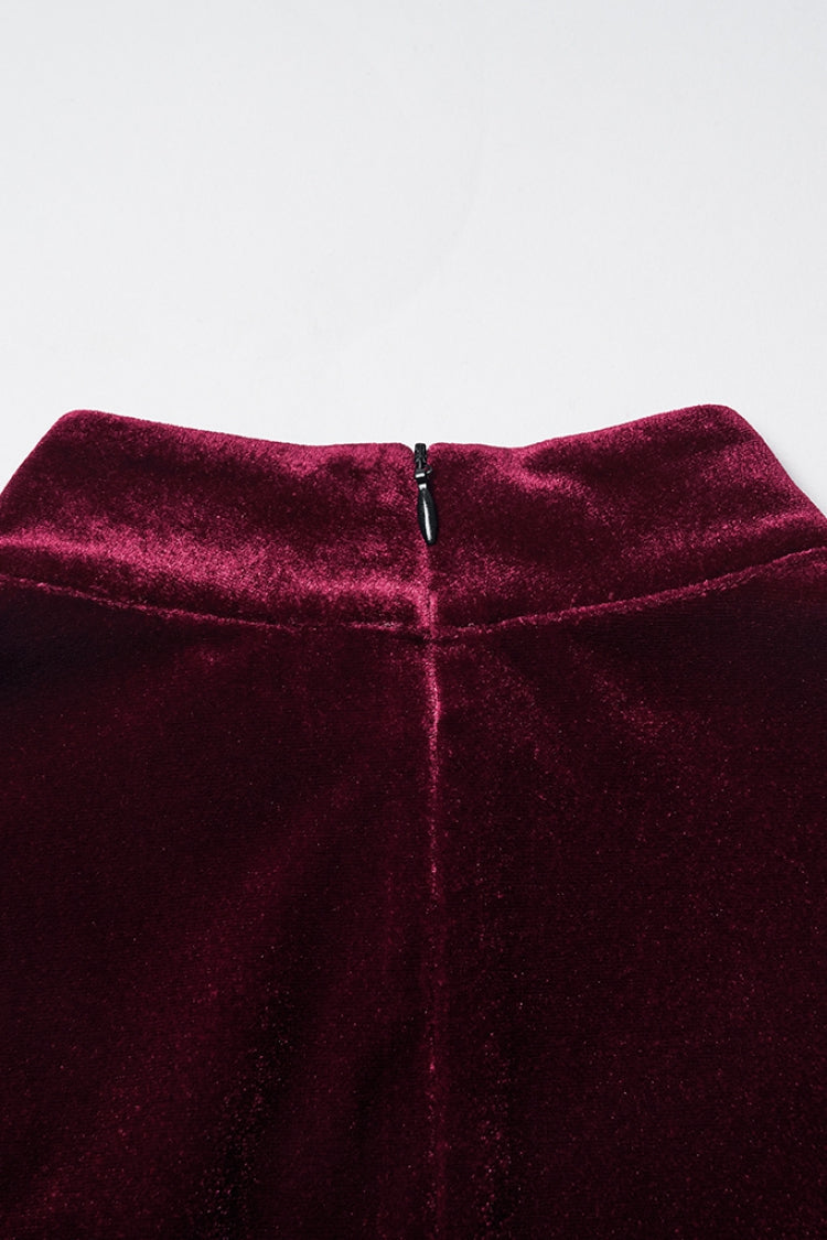 Red Gradient Long Sleeve Gothic Dress