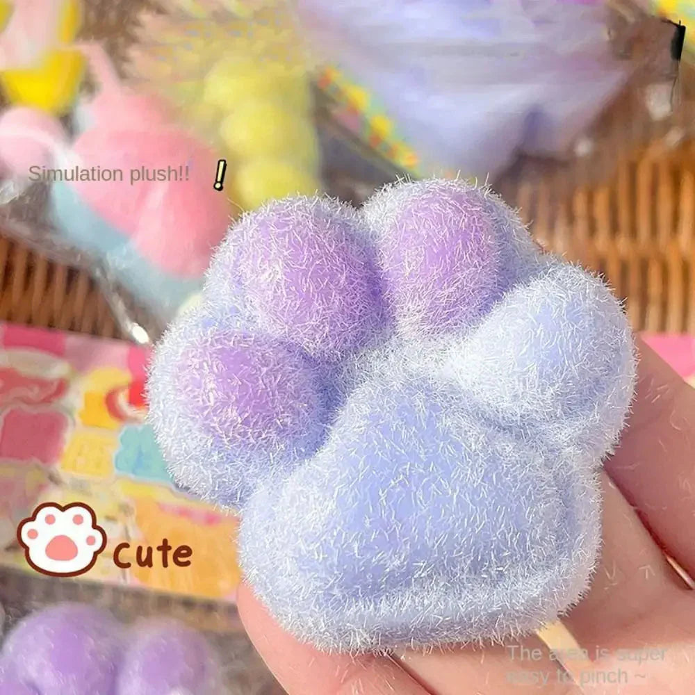 Soft Sticky Stress Relief Squeeze Cat Paw Toy